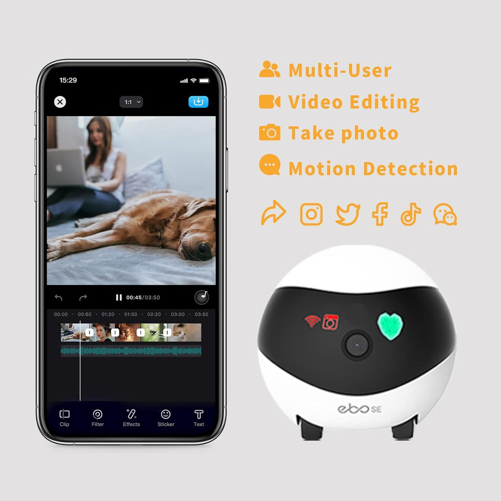 SE Familybot 1080P Smart Pet Camera Robot