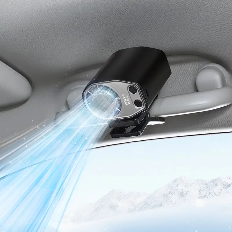 【Summer Survivals】Joytutus 2026 Semiconductor Cooling Car Clip on Fan - 360° Rotation, 100 Speeds Adjustable, LED Display, USB Rechargeable, Wide Clamp, 20Hr 3000Mah Battery, Car Accessories Car Fan Car Seat Fan High Velocity Fan Dealsforyoudays