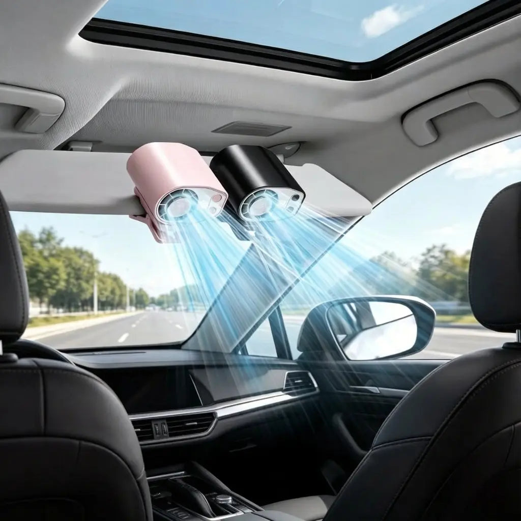 【Summer Survivals】Joytutus 2026 Semiconductor Cooling Car Clip on Fan - 360° Rotation, 100 Speeds Adjustable, LED Display, USB Rechargeable, Wide Clamp, 20Hr 3000Mah Battery, Car Accessories Car Fan Car Seat Fan High Velocity Fan Dealsforyoudays