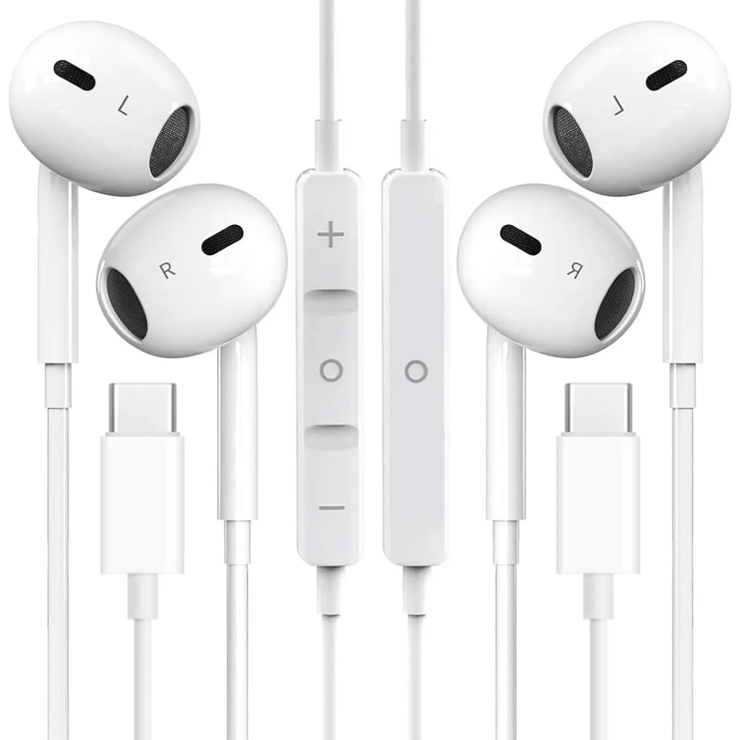 Summerwins USB-C Audio Plug Earbuds with Mic, Volume Control, Hifi Stereo & Noise Isolation - Phone Accessories for Iphone 17/17 Pro/16/15, Samsung S25/S24/S23, Pixel 10/9, Oneplus & USB-C Devices