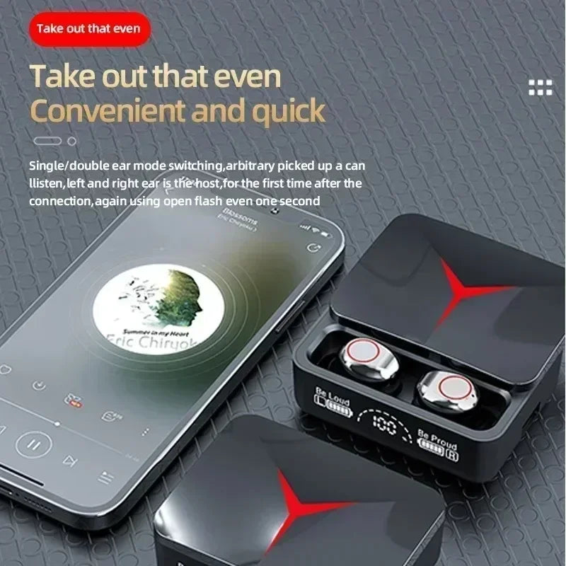 M90 Wireless Headphones TWS Bluetooth Earphones Touch Control Sport Earbuds Hifi Stereo Gaming Headset with Mic for Smartphone