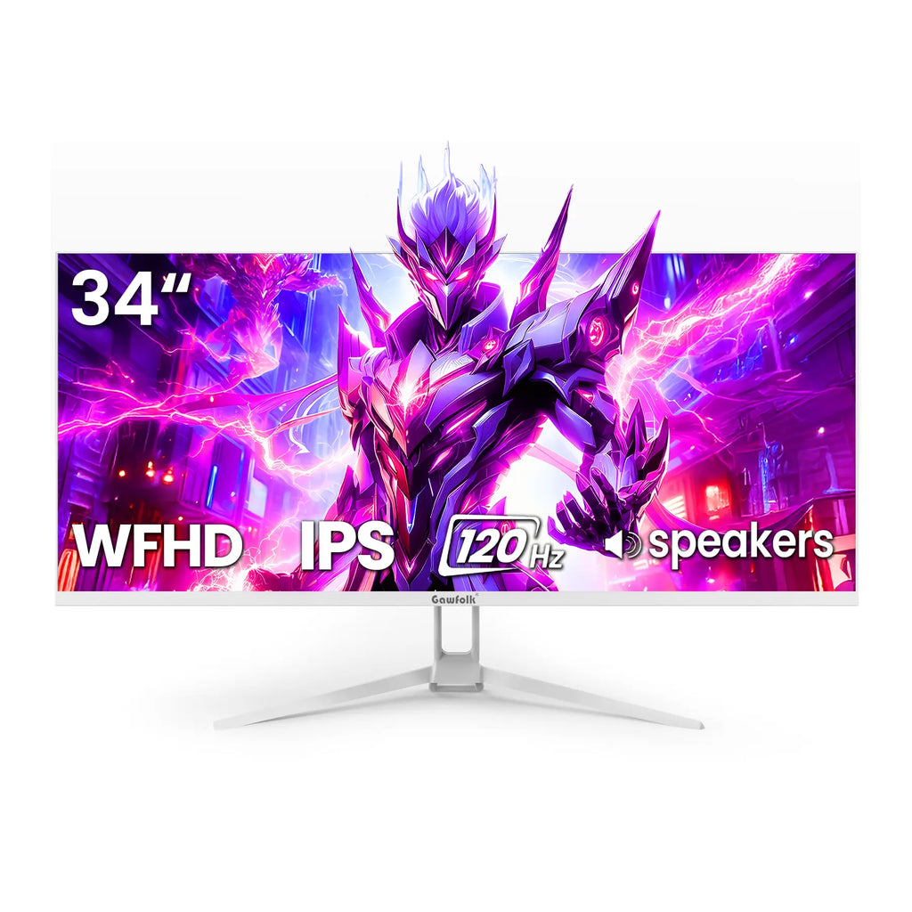 Gawfolk 34" IPS Ultrawide Gaming Monitor - 21:9 Aspect Ratio, 2560X1080 Resolution, 120Hz Refresh Rate, 1Ms Response Time, Freesync/G-Sync Compatible, HDMI/DP Ports, VESA 75X75Mm Mount Support Summerwins