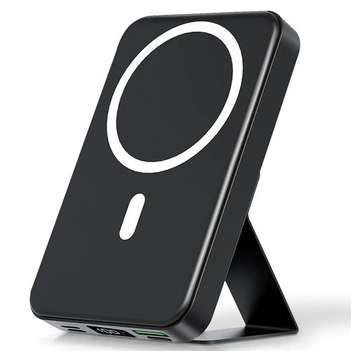 【Fathersdaygift】 10000Mah Magnetic Power Bank Wireless Portable Charger with USB-C Cable LED Display Foldable Battery Pack for Iphone17/ 16/15/14/13/12/Pro/Pro Max Series Charging Compact Silicone Black Chargeable Smartphone